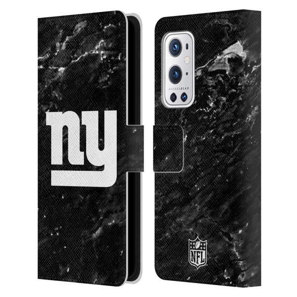 NFL New York Giants Artwork Marble Leather Book Wallet Case Cover For OnePlus 9 Pro