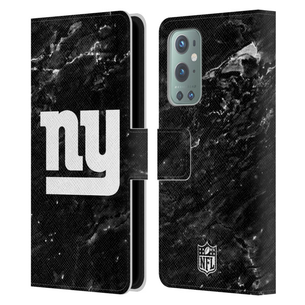 NFL New York Giants Artwork Marble Leather Book Wallet Case Cover For OnePlus 9