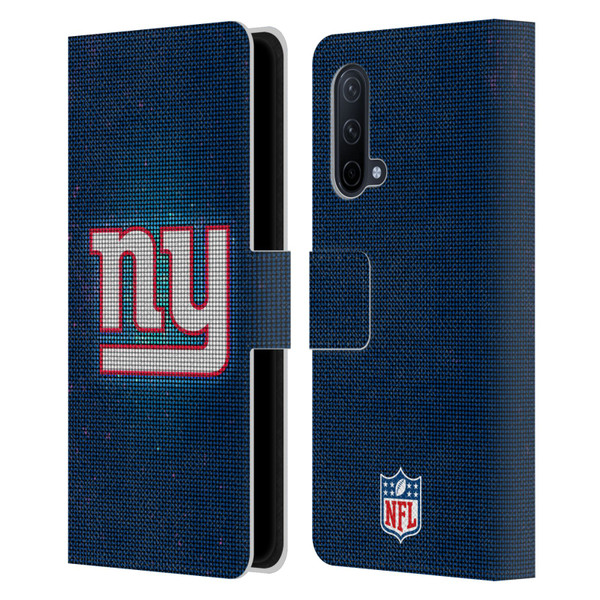 NFL New York Giants Artwork LED Leather Book Wallet Case Cover For OnePlus Nord CE 5G