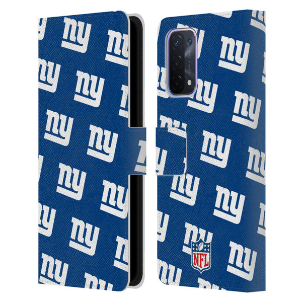 NFL New York Giants Artwork Patterns Leather Book Wallet Case Cover For OPPO A54 5G