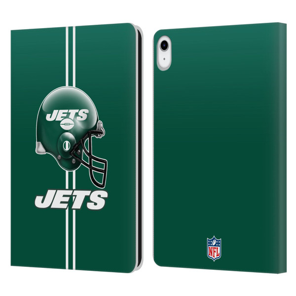 NFL New York Jets Logo Helmet Leather Book Wallet Case Cover For Apple iPad 10.9 (2022)