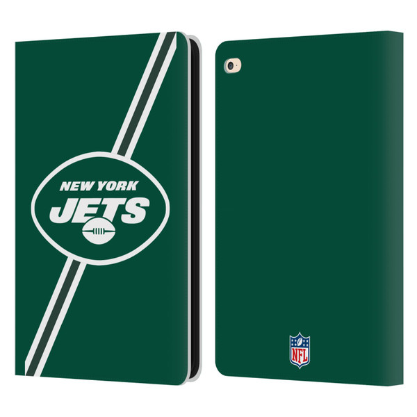 NFL New York Jets Logo Stripes Leather Book Wallet Case Cover For Apple iPad Air 2 (2014)