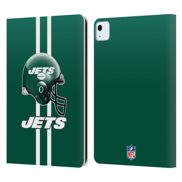 NFL New York Jets Logo Helmet Leather Book Wallet Case Cover For Apple iPad Air 11 2020/2022/2024