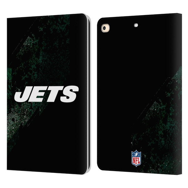 NFL New York Jets Logo Blur Leather Book Wallet Case Cover For Apple iPad 9.7 2017 / iPad 9.7 2018