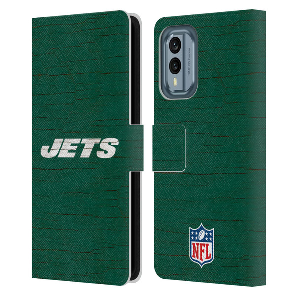 NFL New York Jets Logo Distressed Look Leather Book Wallet Case Cover For Nokia X30