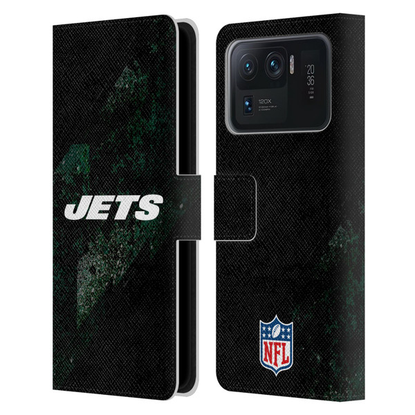 NFL New York Jets Logo Blur Leather Book Wallet Case Cover For Xiaomi Mi 11 Ultra
