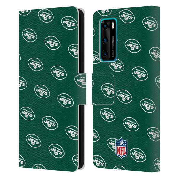 NFL New York Jets Artwork Patterns Leather Book Wallet Case Cover For Huawei P40 5G