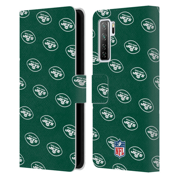 NFL New York Jets Artwork Patterns Leather Book Wallet Case Cover For Huawei Nova 7 SE/P40 Lite 5G