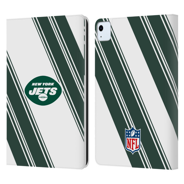 NFL New York Jets Artwork Stripes Leather Book Wallet Case Cover For Apple iPad Air 2020 / 2022