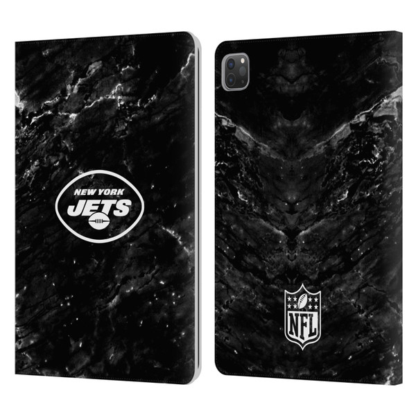 NFL New York Jets Artwork Marble Leather Book Wallet Case Cover For Apple iPad Pro 11 2020 / 2021 / 2022