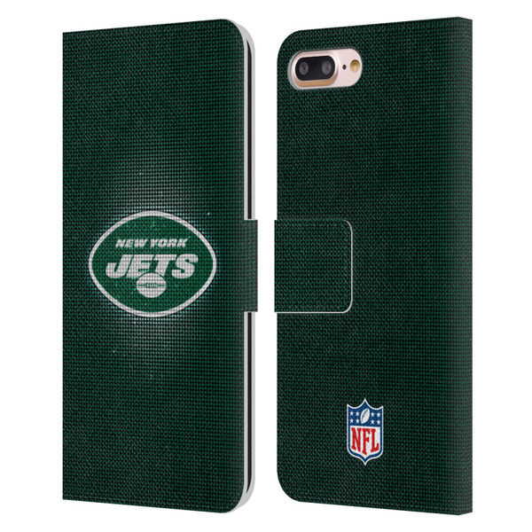 NFL New York Jets Artwork LED Leather Book Wallet Case Cover For Apple iPhone 7 Plus / iPhone 8 Plus