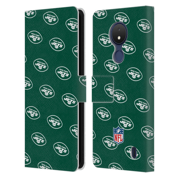 NFL New York Jets Artwork Patterns Leather Book Wallet Case Cover For Nokia C21