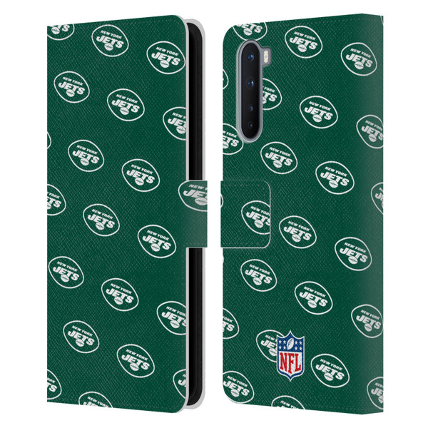 NFL New York Jets Artwork Patterns Leather Book Wallet Case Cover For OnePlus Nord 5G
