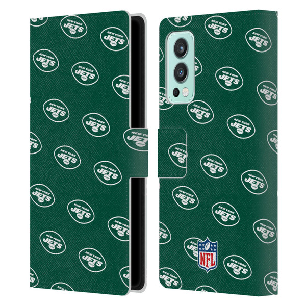NFL New York Jets Artwork Patterns Leather Book Wallet Case Cover For OnePlus Nord 2 5G
