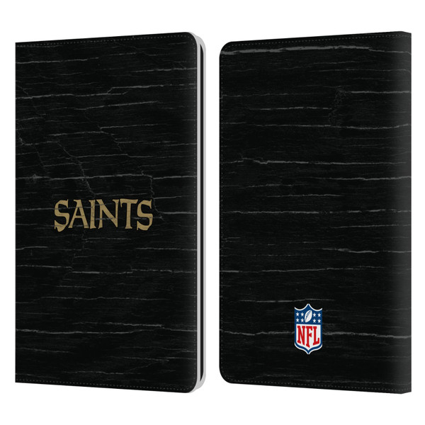 NFL New Orleans Saints Logo Distressed Look Leather Book Wallet Case Cover For Amazon Kindle Paperwhite 1 / 2 / 3