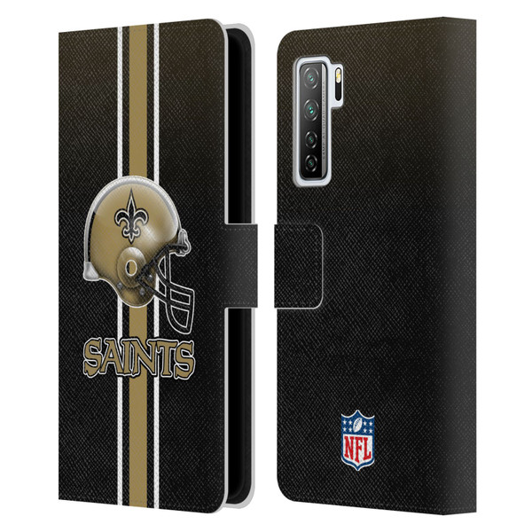 NFL New Orleans Saints Logo Helmet Leather Book Wallet Case Cover For Huawei Nova 7 SE/P40 Lite 5G
