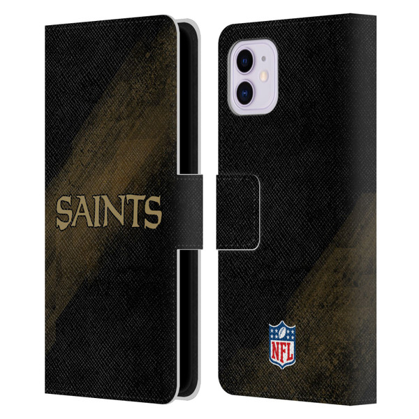 NFL New Orleans Saints Logo Blur Leather Book Wallet Case Cover For Apple iPhone 11