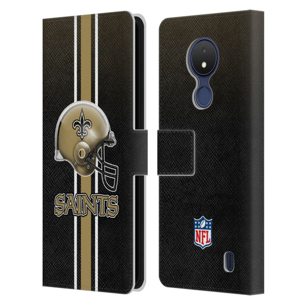 NFL New Orleans Saints Logo Helmet Leather Book Wallet Case Cover For Nokia C21