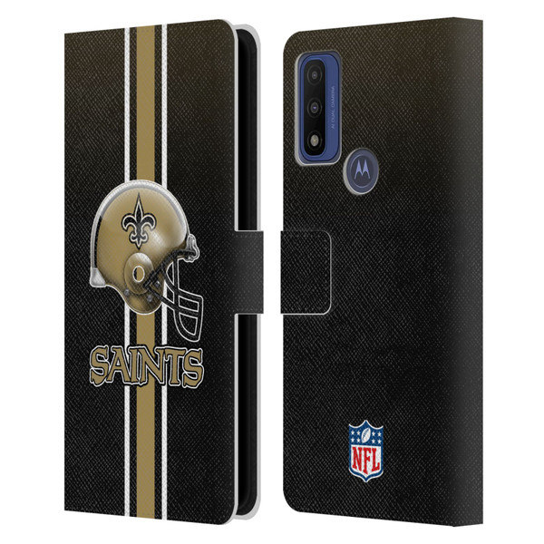 NFL New Orleans Saints Logo Helmet Leather Book Wallet Case Cover For Motorola G Pure