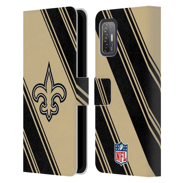 NFL New Orleans Saints Artwork Stripes Leather Book Wallet Case Cover For HTC Desire 21 Pro 5G