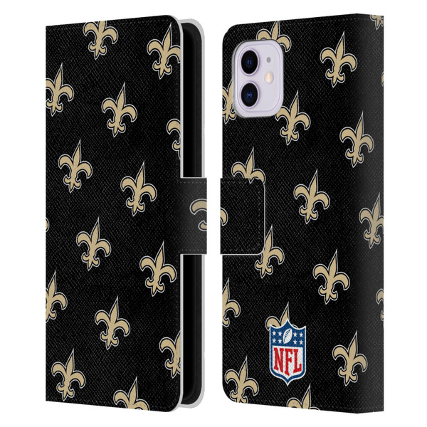 NFL New Orleans Saints Artwork Patterns Leather Book Wallet Case Cover For Apple iPhone 11
