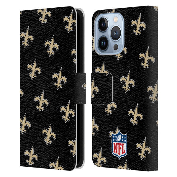 NFL New Orleans Saints Artwork Patterns Leather Book Wallet Case Cover For Apple iPhone 13 Pro