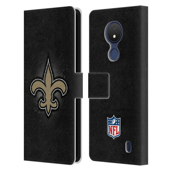 NFL New Orleans Saints Artwork LED Leather Book Wallet Case Cover For Nokia C21