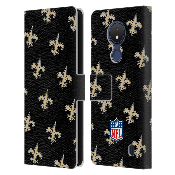NFL New Orleans Saints Artwork Patterns Leather Book Wallet Case Cover For Nokia C21