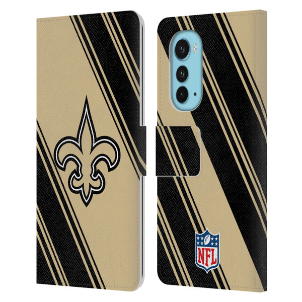 NFL New Orleans Saints Artwork Stripes Leather Book Wallet Case Cover For Motorola Edge (2022)
