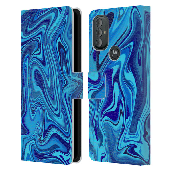 Suzan Lind Marble Blue Leather Book Wallet Case Cover For Motorola Moto G10 / Moto G20 / Moto G30