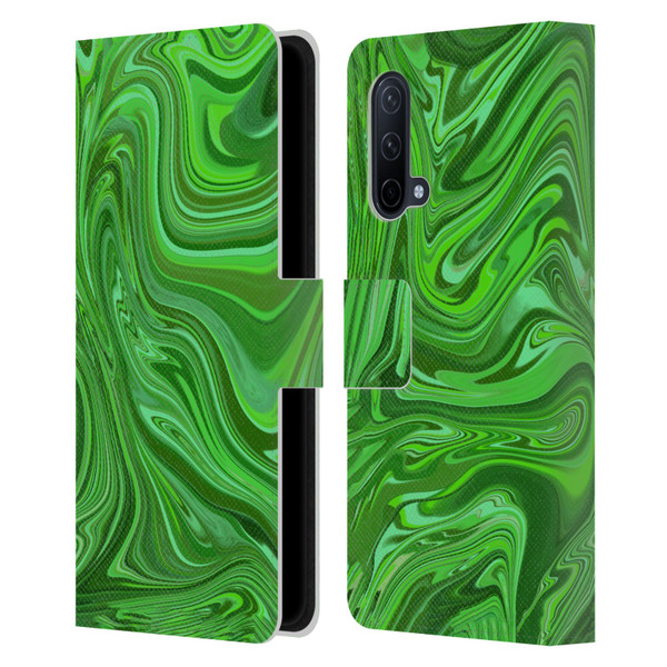 Suzan Lind Marble Emerald Green Leather Book Wallet Case Cover For OnePlus Nord CE 5G