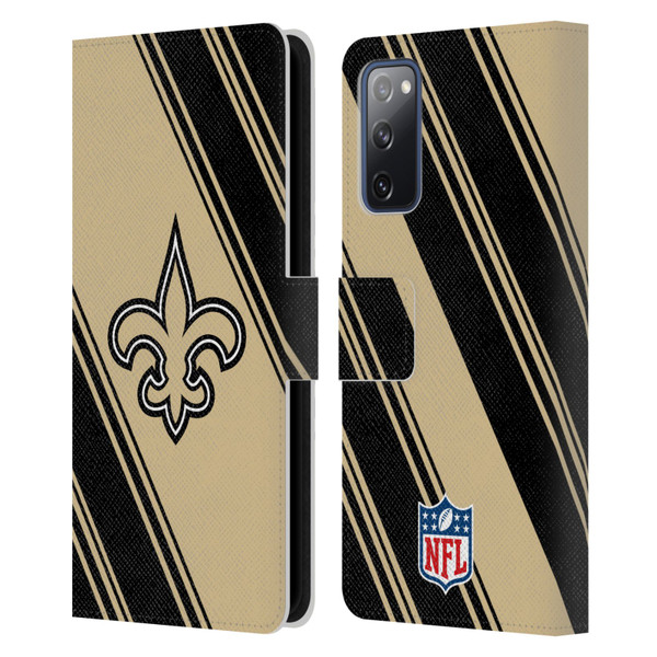 NFL New Orleans Saints Artwork Stripes Leather Book Wallet Case Cover For Samsung Galaxy S20 FE / 5G
