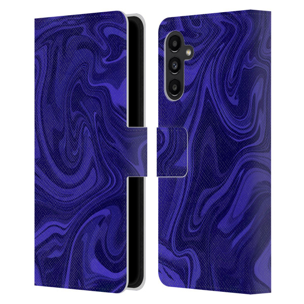 Suzan Lind Marble Indigo Leather Book Wallet Case Cover For Samsung Galaxy A13 5G (2021)