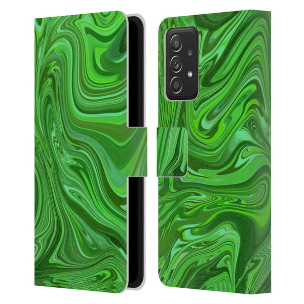 Suzan Lind Marble Emerald Green Leather Book Wallet Case Cover For Samsung Galaxy A52 / A52s / 5G (2021)