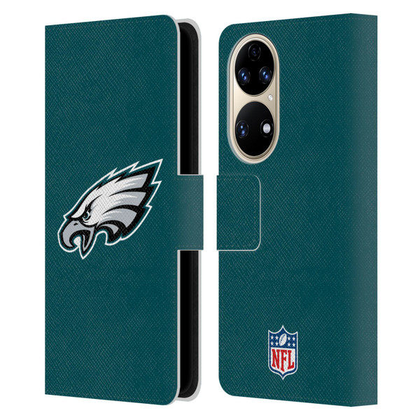 NFL Philadelphia Eagles Logo Plain Leather Book Wallet Case Cover For Huawei P50