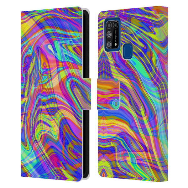 Suzan Lind Marble Illusion Rainbow Leather Book Wallet Case Cover For Samsung Galaxy M31 (2020)