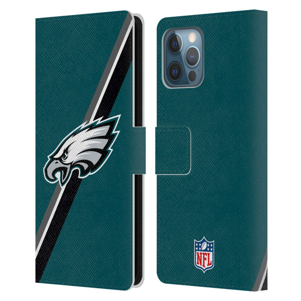 NFL Philadelphia Eagles Logo Stripes Leather Book Wallet Case Cover For Apple iPhone 12 Pro Max