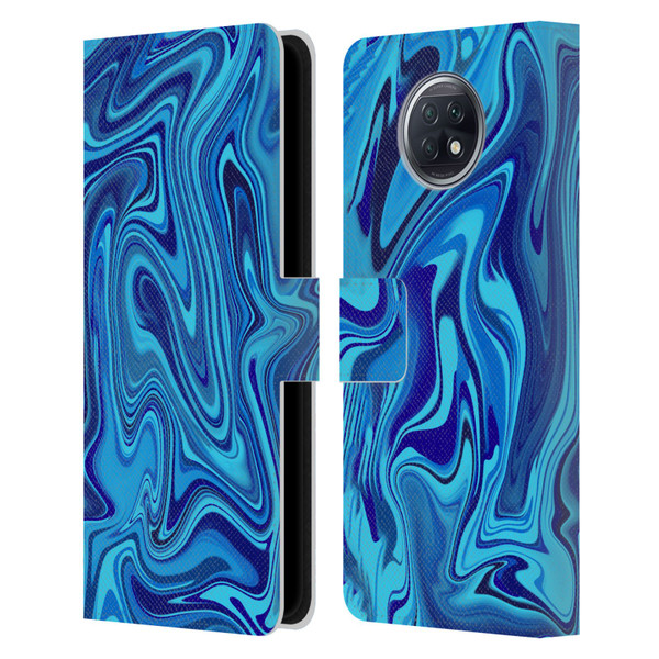 Suzan Lind Marble Blue Leather Book Wallet Case Cover For Xiaomi Redmi Note 9T 5G