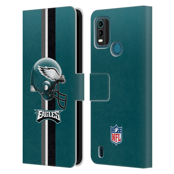 NFL Philadelphia Eagles Logo Helmet Leather Book Wallet Case Cover For Nokia G11 Plus