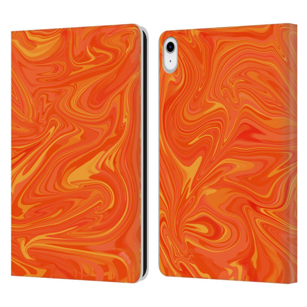 Suzan Lind Marble 2 Honey Orange Leather Book Wallet Case Cover For Apple iPad 10.9 (2022)