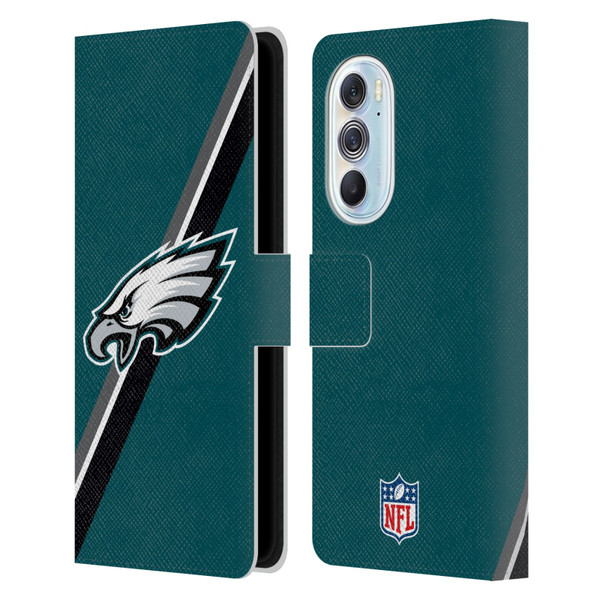 NFL Philadelphia Eagles Logo Stripes Leather Book Wallet Case Cover For Motorola Edge X30