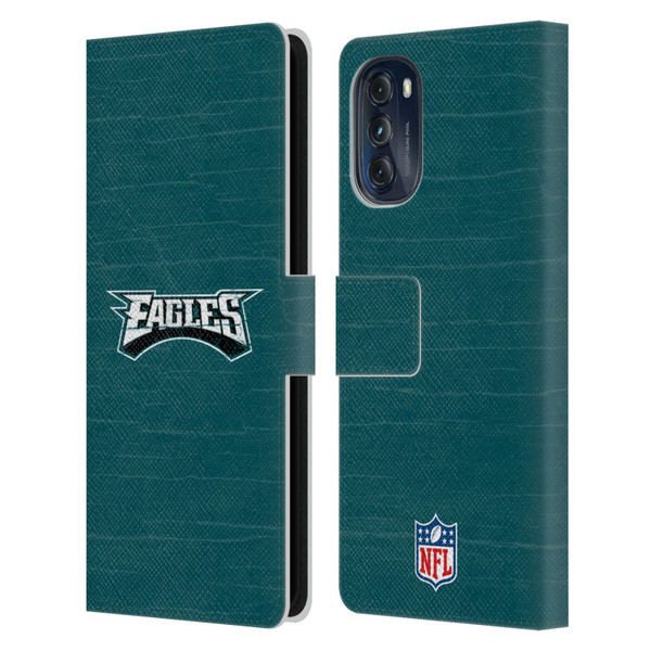 NFL Philadelphia Eagles Logo Distressed Look Leather Book Wallet Case Cover For Motorola Moto G (2022)