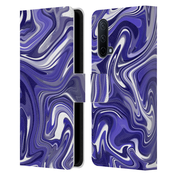 Suzan Lind Marble 2 Dark Violet Leather Book Wallet Case Cover For OnePlus Nord CE 5G