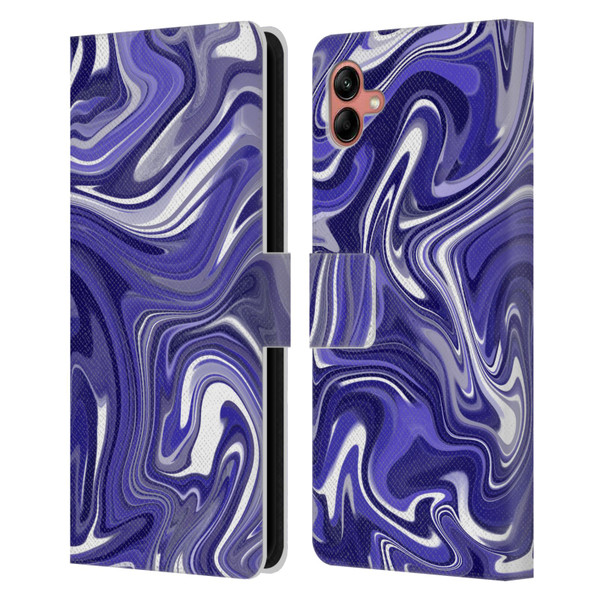 Suzan Lind Marble 2 Dark Violet Leather Book Wallet Case Cover For Samsung Galaxy A04 (2022)