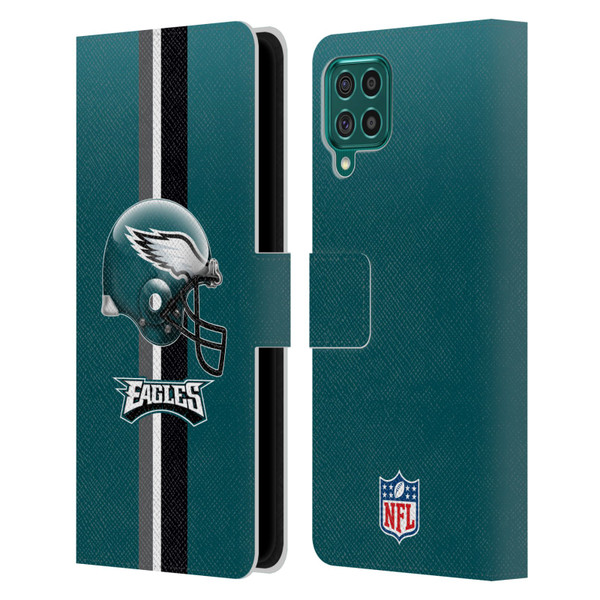 NFL Philadelphia Eagles Logo Helmet Leather Book Wallet Case Cover For Samsung Galaxy F62 (2021)