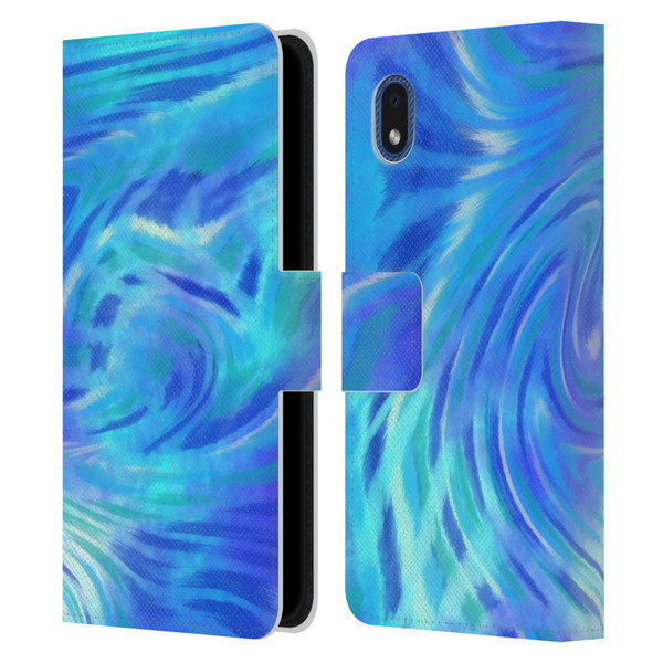 Suzan Lind Tie Dye 2 Deep Blue Leather Book Wallet Case Cover For Samsung Galaxy A01 Core (2020)