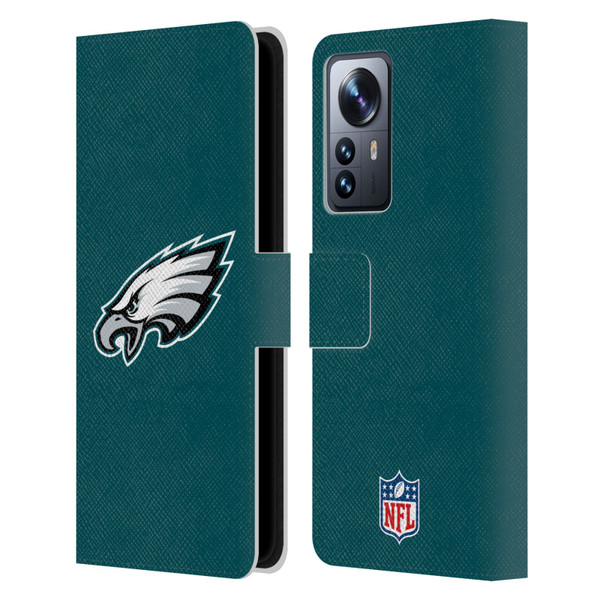 NFL Philadelphia Eagles Logo Plain Leather Book Wallet Case Cover For Xiaomi 12 Pro