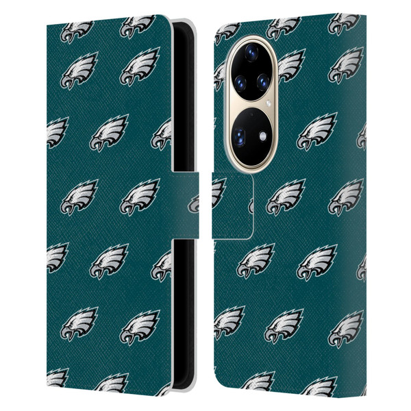 NFL Philadelphia Eagles Artwork Patterns Leather Book Wallet Case Cover For Huawei P50 Pro