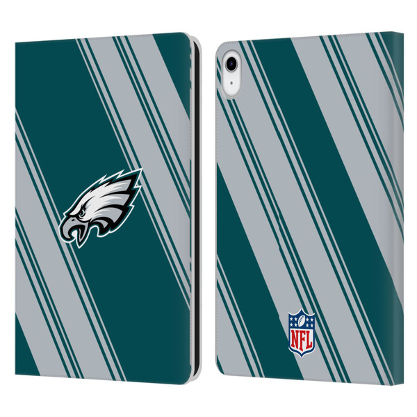 NFL Philadelphia Eagles Artwork Stripes Leather Book Wallet Case Cover For Apple iPad 10.9 (2022)