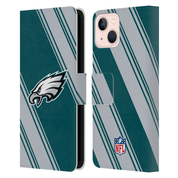 NFL Philadelphia Eagles Artwork Stripes Leather Book Wallet Case Cover For Apple iPhone 13